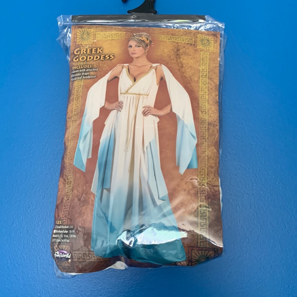 Greek Goddess Halloween Costume size s/m nwot missing headpiece